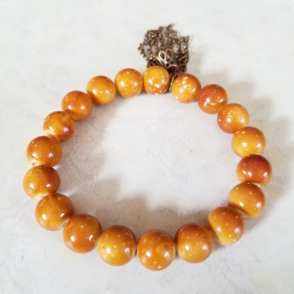 Hand Crafted Boho Beaded Gold Tone Charm Stretch Bracelet - Picture 13 of 16